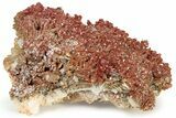 Ruby Red Vanadinite Crystals on White Barite - Morocco #231843-3